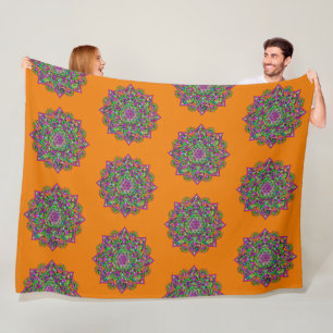 Manta Polar Flor de vida - Mandala india 1