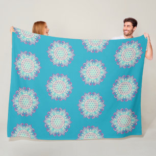 Manta Polar Flor de vida - Mandala india 2