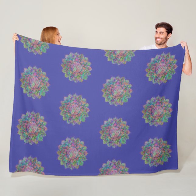 Manta Polar Flor de vida - Mandala india 7c (In situ)