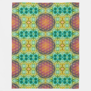 Manta Polar Flor de vida - oro - fractal 2