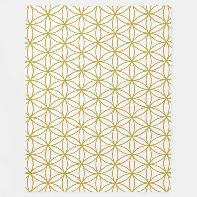Manta Polar Flor del oro del modelo de la vida (Anverso)
