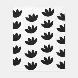 Manta Polar Flor floral negra floral