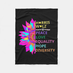 Manta Polar Flor Harris Wheimer 2024 Peace Love Equality Hop