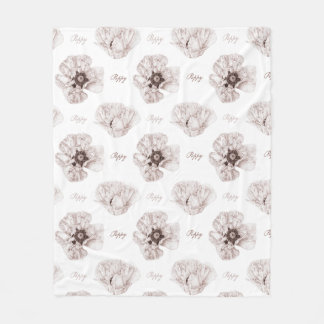 Manta Polar Flor ilustrada con amapola