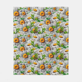 Manta Polar Flor natural Daisy Flor Floral Cottagecore