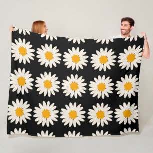 Manta Polar Flor Negro 60x80 Funda