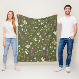 Manta Polar Flor patrón de flor floral primavera