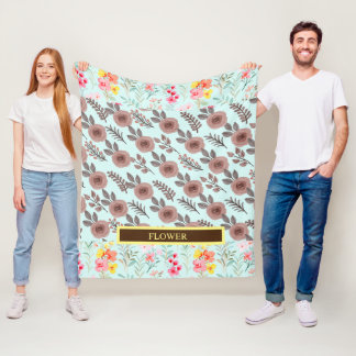 Manta Polar Flor Personalizar de color de agua elegante