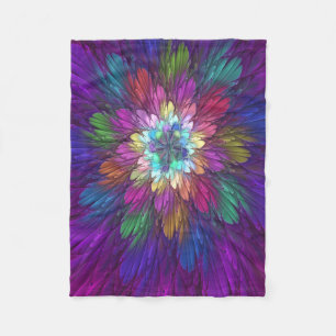 Manta Polar Flor psicodélica colorida Resumen Arte Fractal