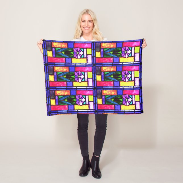 Manta Polar Flor púrpura de vidrio templado (In situ)