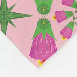 Manta Polar Flor retro bell Mandalas Funda rosa