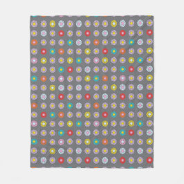 Manta Polar Flor retro colorida