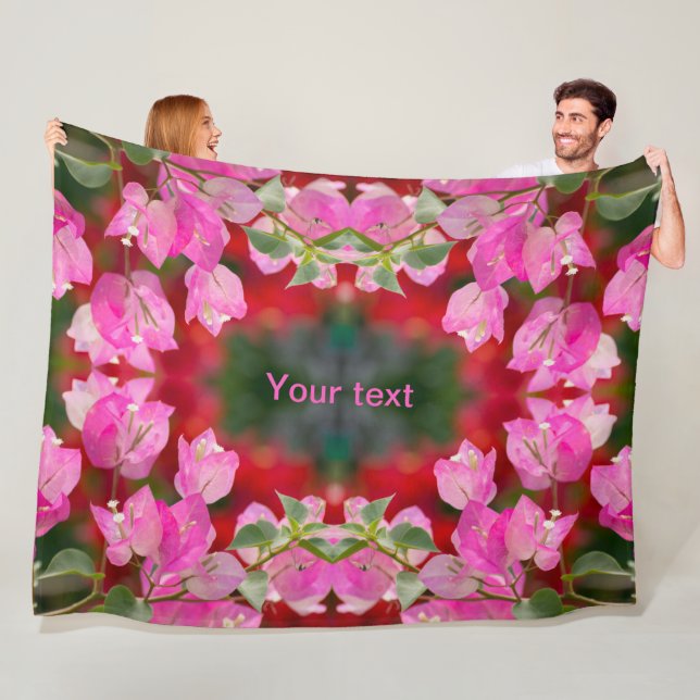 Manta Polar Flor rosa Bougainvillea (In situ)