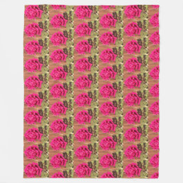 Manta Polar Flor rosa de color elegante con flores rosadas