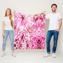 Manta Polar Flor rosa de crisantemo