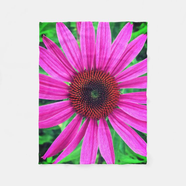 Manta Polar Flor rosada viva (Anverso)