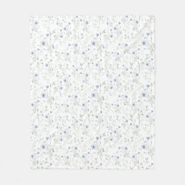 Manta Polar Flor Silvestre Acolorada de Azul Salvia