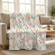 Flor silvestre acuarela rosa verde