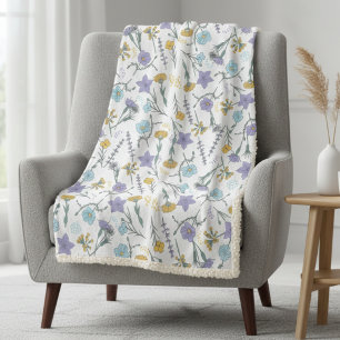 Manta Polar Flor silvestre vintage