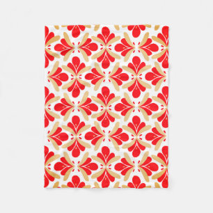 Manta Polar Flor sin soldadura roja brillante