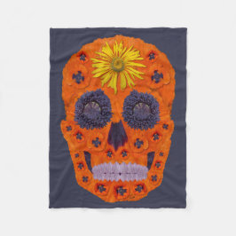 Manta Polar Flor Skull 1