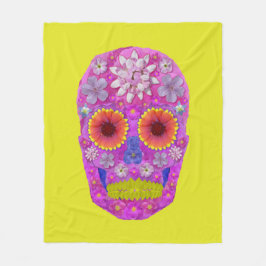 Manta Polar Flor Skull 2