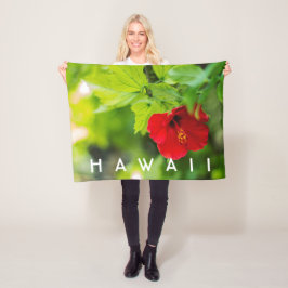 Manta Polar Flor tropical de Hibiscus Hawai