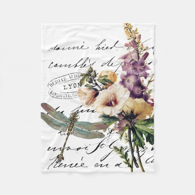 Manta Polar Flora y libélula (Anverso)