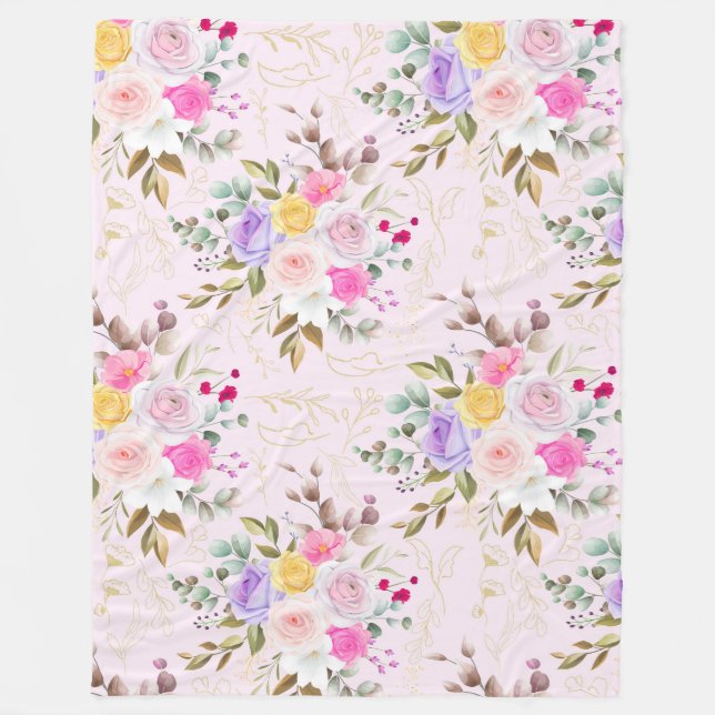 Manta Polar Floral (Anverso)