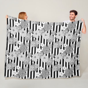 Manta Polar Floral, a rayas