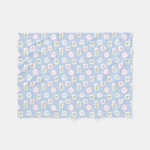 Manta Polar Floral acuarela preppy grandmillennial