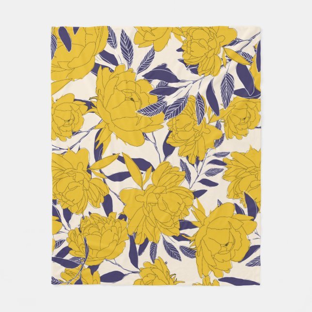 Manta Polar floral and leaf seamless pattern (Anverso)