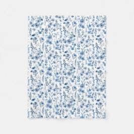 Manta Polar Floral azul francés