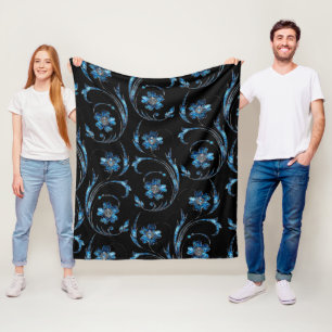 Manta Polar Floral azul Shimmer 2