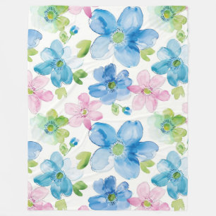 Manta Polar Floral azul verde rosa de moda