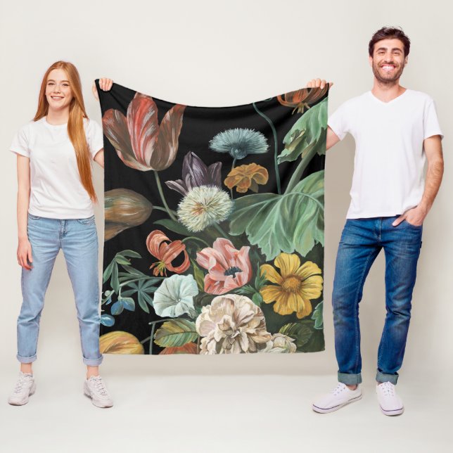 Manta Polar Floral barroca - Bouquet de flores (In situ)