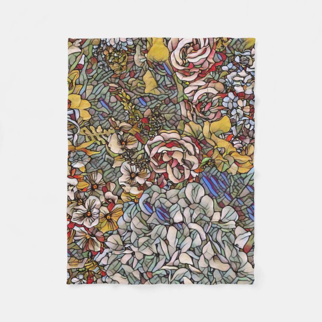 Manta Polar Floral botánica de vidrio templado (Anverso)