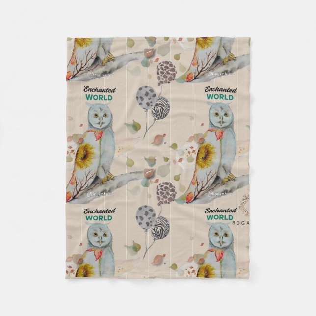 Manta Polar Floral Cloak Owl Fleece Baby Blanket (Anverso)