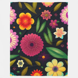 Manta Polar Floral colorida