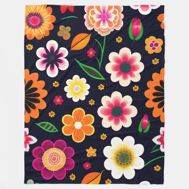 Manta Polar Floral Colorido (Anverso)
