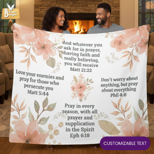 Manta Polar Floral Cristiano de Melocotón ORACIÓN 