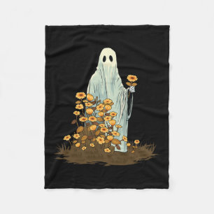 Manta Polar Floral Cute Halloween Fantasma Siniestro Gótico 