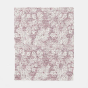 Manta Polar Floral Daisy Velvety Dusty Pink