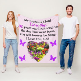 Manta Polar FLORAL DE bonito PERSONALIZADA 90