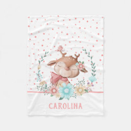 Manta Polar Floral de ciervo cutáneo reversible