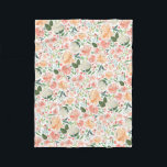 Manta Polar Floral de color de agua de primavera y Rubor<br><div class="desc">Aclarar la habitación con estos frescos florales de primavera en melocotón,  rosa y salvia.</div>