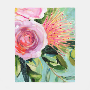 Manta Polar Floral de pincel I