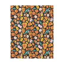 Floral de primavera exuberante y pájaros con fondo