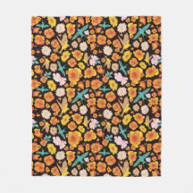 Floral de primavera exuberante y pájaros con fondo
