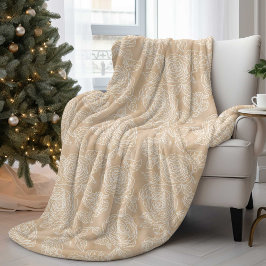 Manta Polar Floral de Rosa Blanca Elegante
